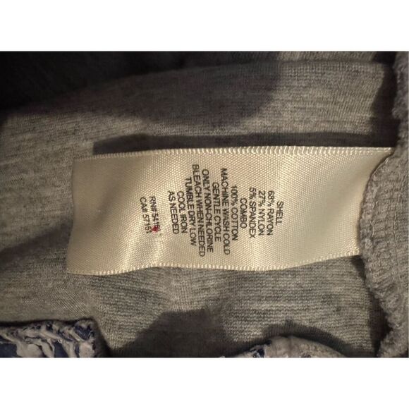 LIKE NEW Eliza J Sweatshirt Dress Women's 14 Gray Blue Striped Ruffle Flounce He - Picture 8 of 9